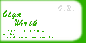 olga uhrik business card